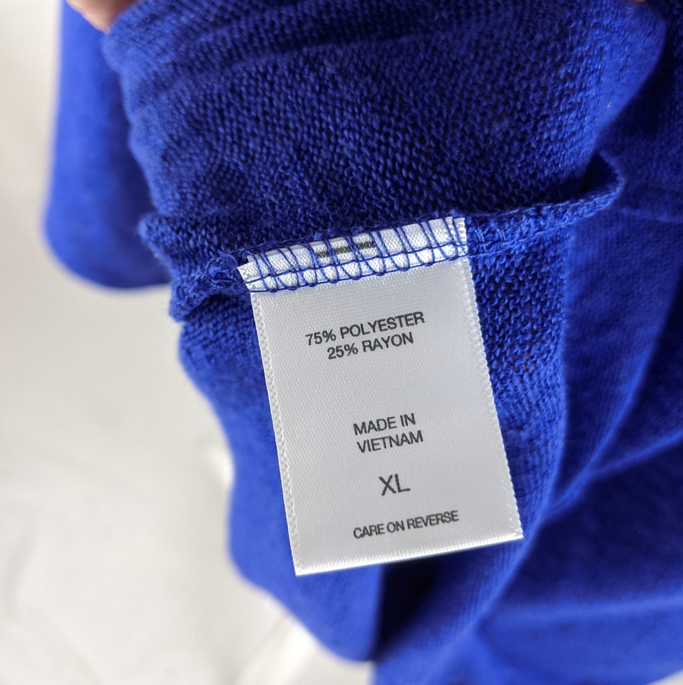 ** SOLD **New York & Company Blue 3/4 Sleeve Top Size XL - Picture 6 of 7